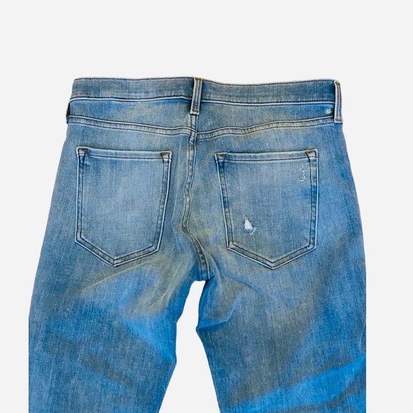 Banana Republic Skinny Ripped Jeans Denim Raw Hem Mid Light Blue 29 Long Tall - Picture 4 of 6